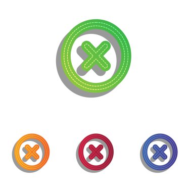 İşareti illüstrasyon çapraz. Derma aplike Icons set.