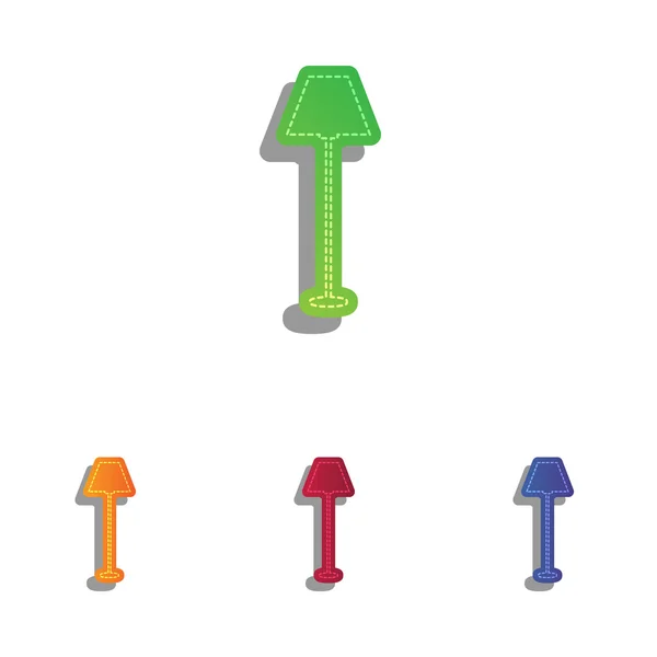 Lamp eenvoudig teken. Kleurrijke stoffen icons set. — Stockvector
