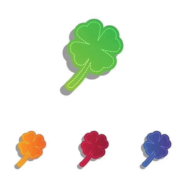 Signe de trèfle. Ensemble d'icônes applicatives colorées . — Image vectorielle