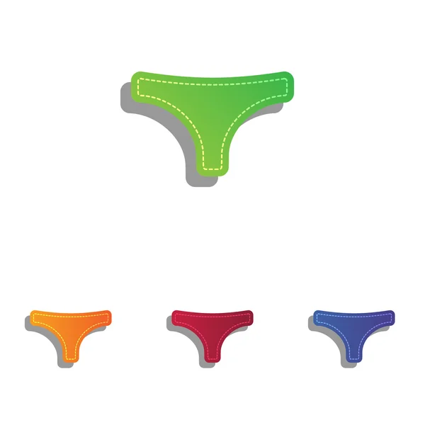Unterhosen für Frauen unterschreiben. farbenfrohe Applikationen Icons Set. — Stockvektor