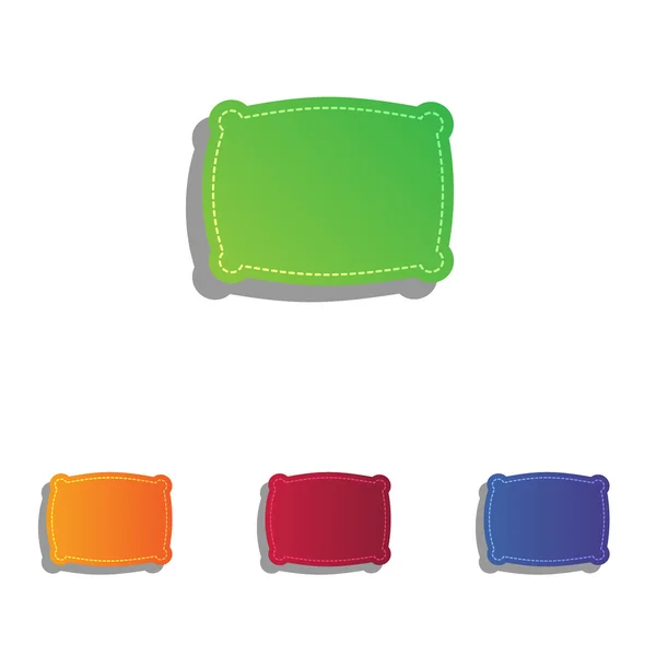 Illustration de signe d'oreiller. Ensemble d'icônes applicatives colorées . — Image vectorielle