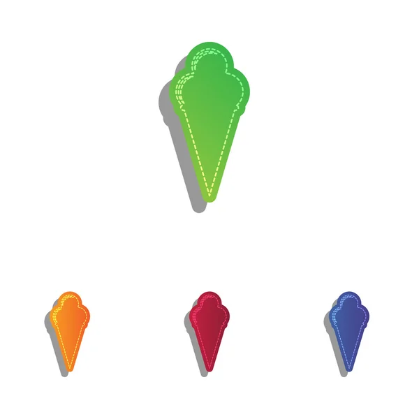 Señal de helado. Conjunto de iconos apliques coloridos . — Vector de stock