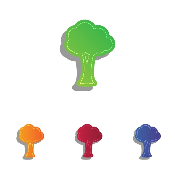 Illustrazione segno albero. Set di icone applique colorate . — Vettoriale Stock