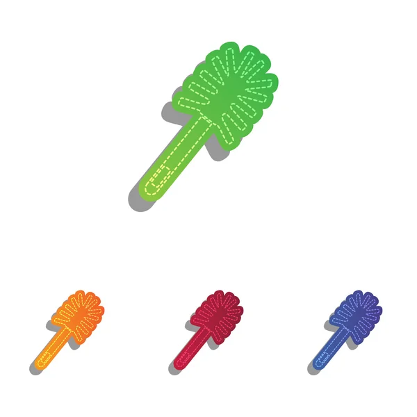 Toilet brush doodle. Colorfull applique icons set. — Stock Vector