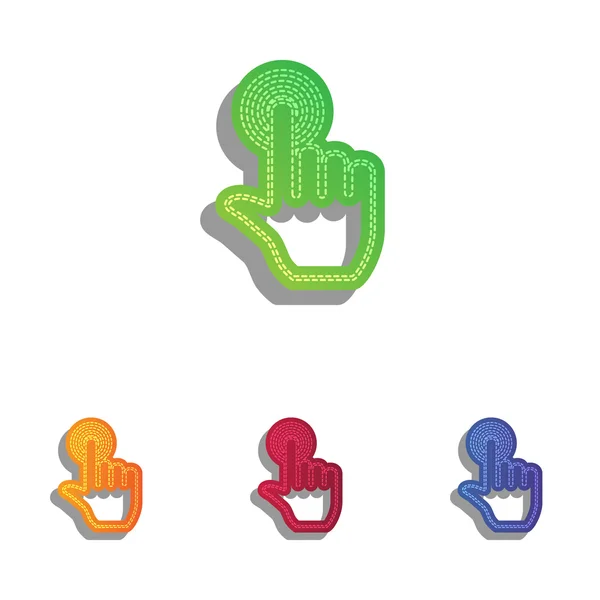 Cliquer sur le bouton. Ensemble d'icônes applicatives colorées . — Image vectorielle