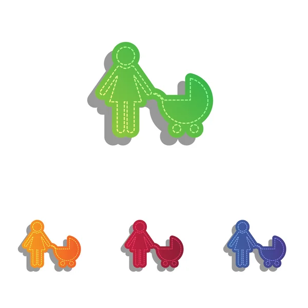 Illustration du signe familial. Ensemble d'icônes applicatives colorées . — Image vectorielle