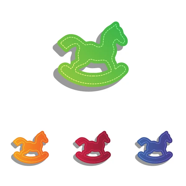 Signe de jouet cheval. Ensemble d'icônes applicatives colorées . — Image vectorielle