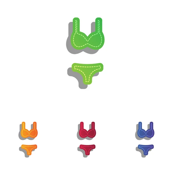 Des femmes en maillot de bain. Ensemble d'icônes applicatives colorées . — Image vectorielle