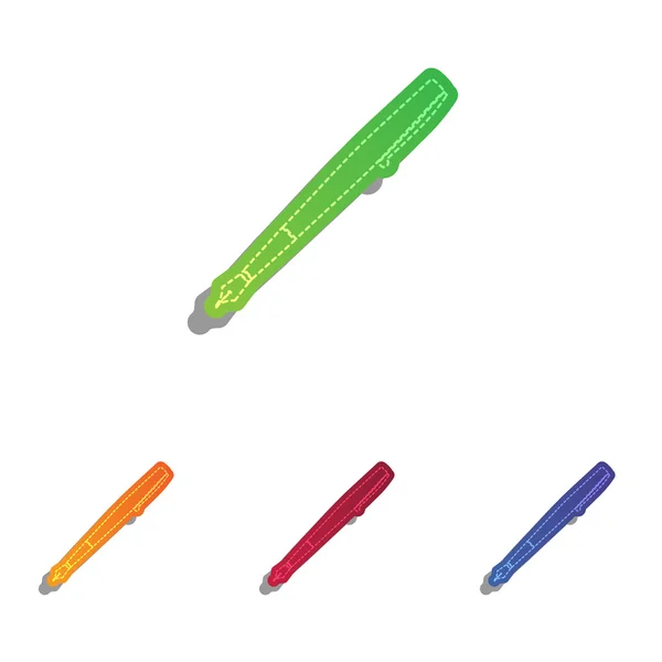 Pen tecken illustration. Colorfull applique ikoner set. — Stock vektor