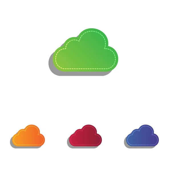 Wolkenzeichen-Illustration. farbenfrohe Applikationen Icons Set. — Stockvektor