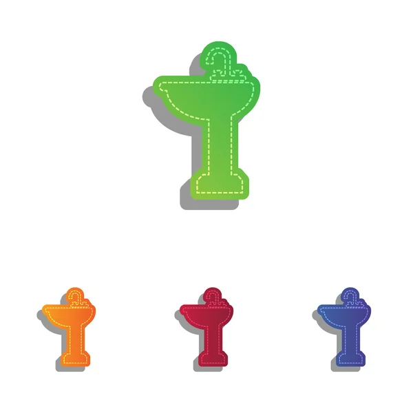 Badezimmerspülschild. farbenfrohe Applikationen Icons Set. — Stockvektor