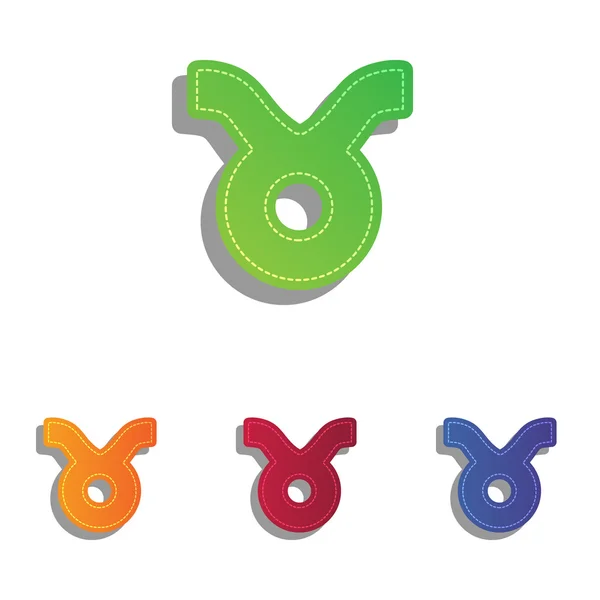 Taurus teken illustratie. Kleurrijke stoffen icons set. — Stockvector