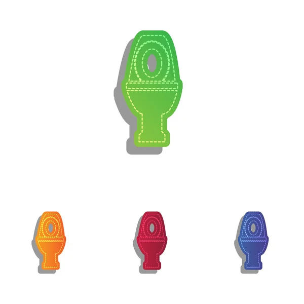 Toilettenschilder. farbenfrohe Applikationen Icons Set. — Stockvektor