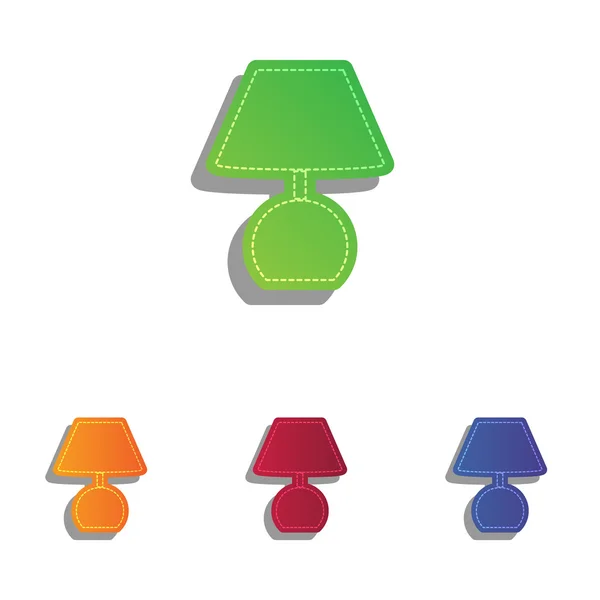 Ilustración del signo de lámpara. Conjunto de iconos apliques coloridos . — Vector de stock