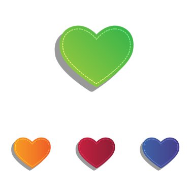 Kalp işareti. Derma aplike Icons set.