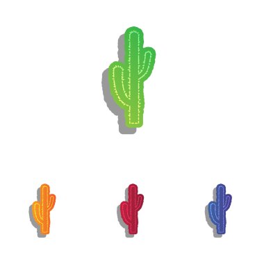 Kaktüs basit kayıt. Derma aplike Icons set.