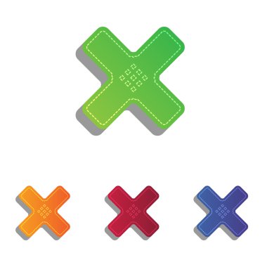 Etiket işareti yardım. Derma aplike Icons set.