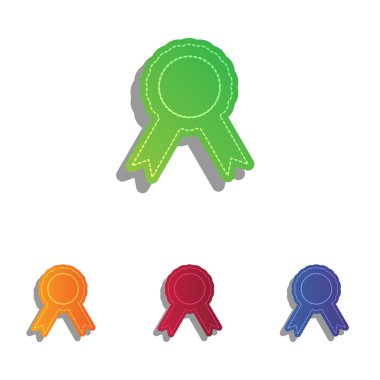 Etiket işareti kurdeleler. Derma aplike Icons set.