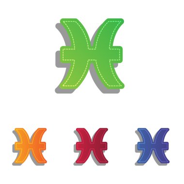 Balık illüstrasyon işareti. Derma aplike Icons set.