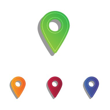 İşaretçi işaret işaretleyin. Derma aplike Icons set.