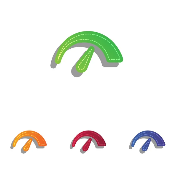 Tachozeichenillustration. farbenfrohe Applikationen Icons Set. — Stockvektor