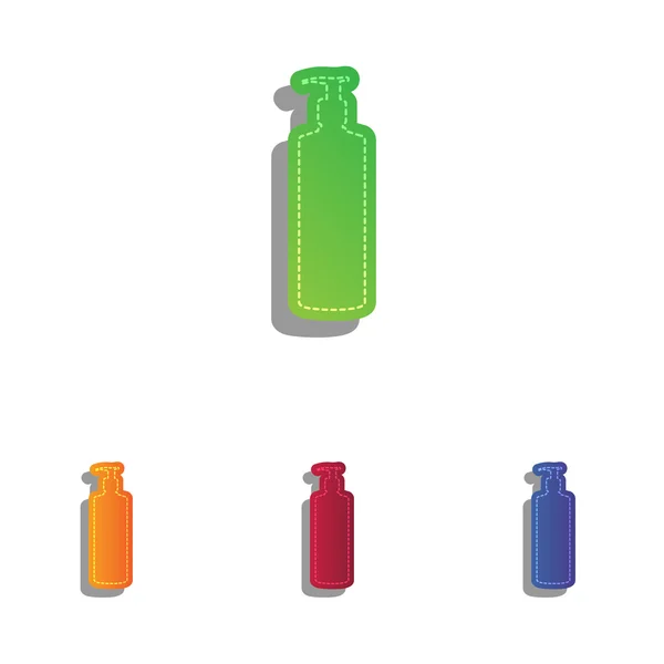 Gel, Foam Or Liquid Soap. Dispenser Pump Plastic Bottle silhouette. Colorfull applique icons set. — Stock Vector