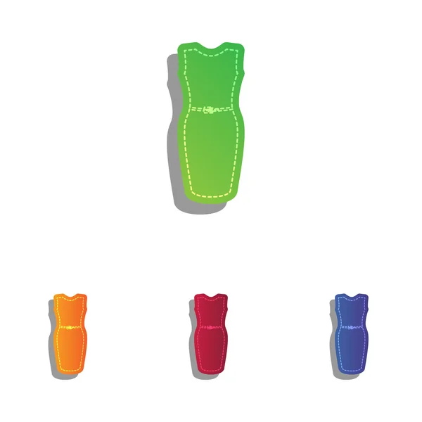 Illustration de signe de robe. Ensemble d'icônes applicatives colorées . — Image vectorielle