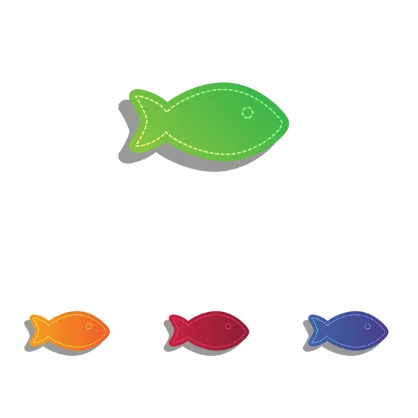Иллюстрация знака рыбы. Цветные иконки аппликаций . — стоковый вектор