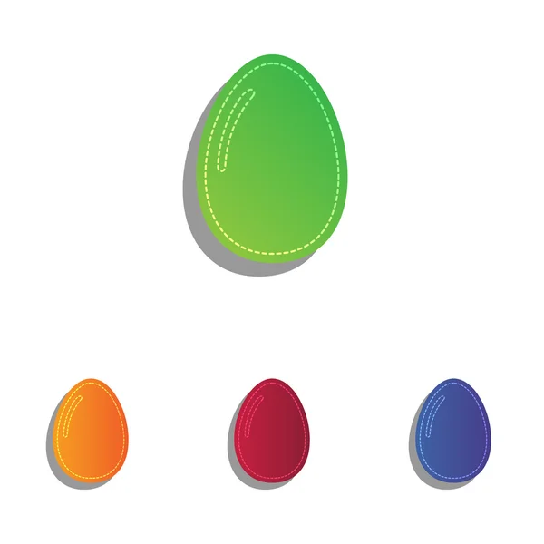 Signo de huevo Chiken. Conjunto de iconos apliques coloridos . — Vector de stock