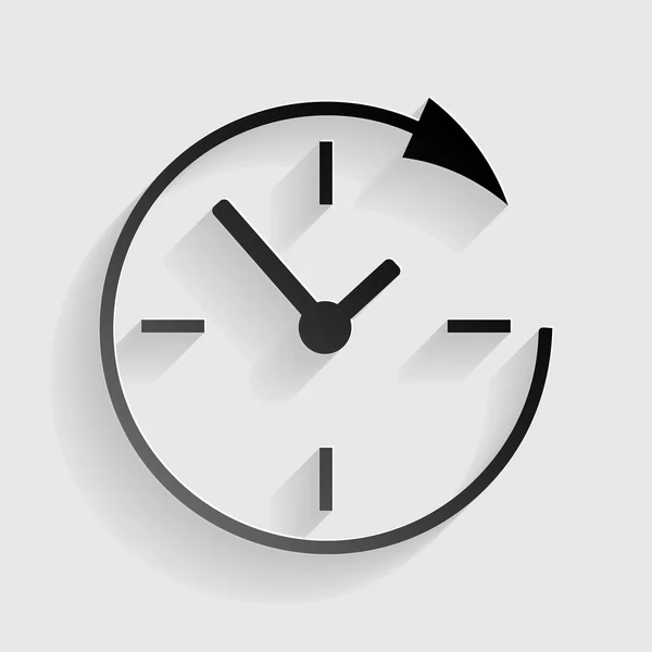 24 saat boyunca müşteriler için servis ve destek. Gri arka planda gölgesi olan siyah kağıt.