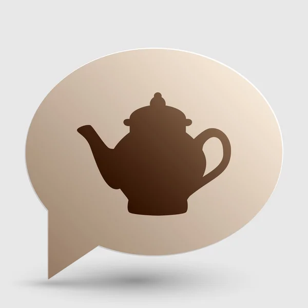 Tea maker sign. Brown gradient icon on bubble with shadow. — Stock Vector