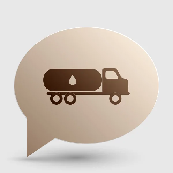 Auto transportiert Ölzeichen. braunes Gradienten-Symbol auf Blase mit Schatten. — Stockvektor