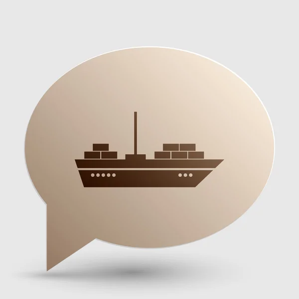 Hajó jel illusztráció. A buborék a shadow barna színátmenet ikon. — Stock Vector