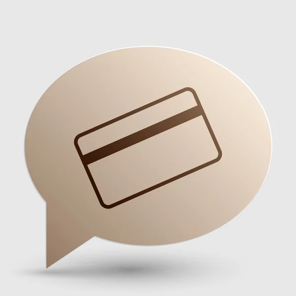 Kreditkort-symbol för nedladdning. Brun gradient ikonen på bubblan med skugga. — Stock vektor