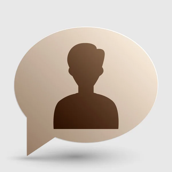 Ілюстрація аватара користувача. Анонімний знак. Піктограма коричневого градієнта на міхурі з тіні . — стоковий вектор