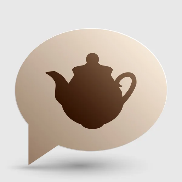 Tea maker sign. Brown gradient icon on bubble with shadow. — Stock Vector