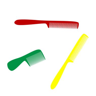 Basit kayıt tarak. Kırmızı, yeşil ve sarı simge izometrik tarzı.