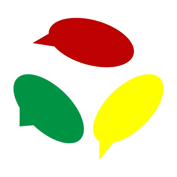 Icono de burbuja de voz. Estilo isométrico de icono rojo, verde y amarillo . — Vector de stock