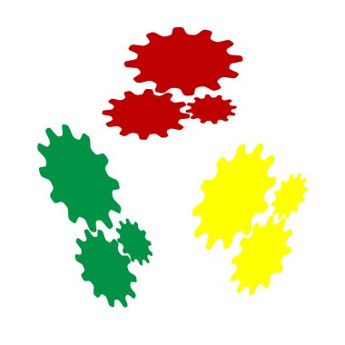 Ayarları illüstrasyon işareti. Kırmızı, yeşil ve sarı simge izometrik tarzı.