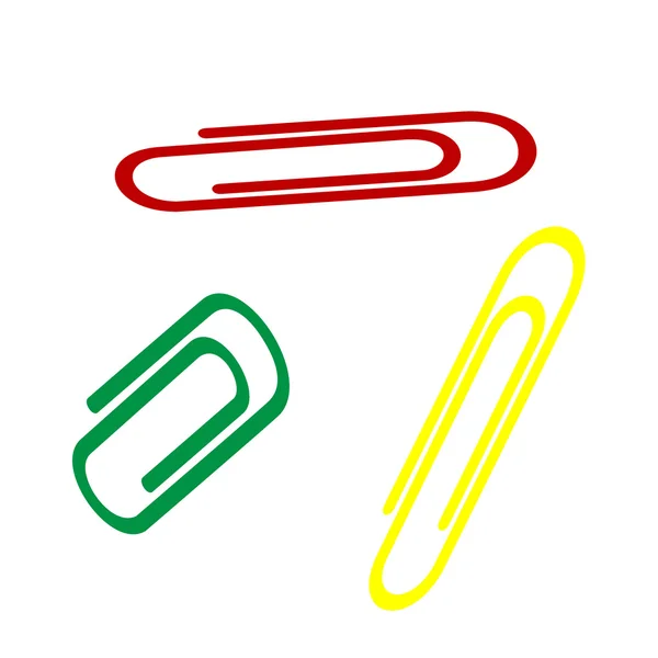 Ilustración de signos de clip. Estilo isométrico de icono rojo, verde y amarillo . — Vector de stock