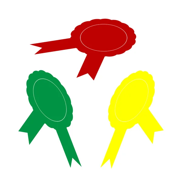 Schilderbänder. isometrischer Stil mit rotem, grünem und gelbem Symbol. — Stockvektor