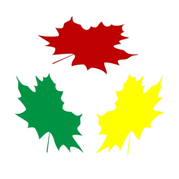 Maple leaf teken. Isometrische stijl van rode, groene en gele pictogram. — Stockvector