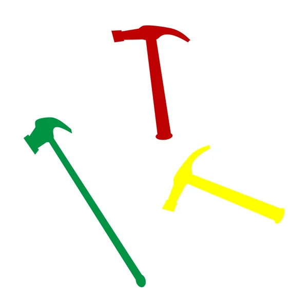 Viděl, jak jednoduché. Izometrický styl červené, zelené a žluté ikony. — Stockový vektor