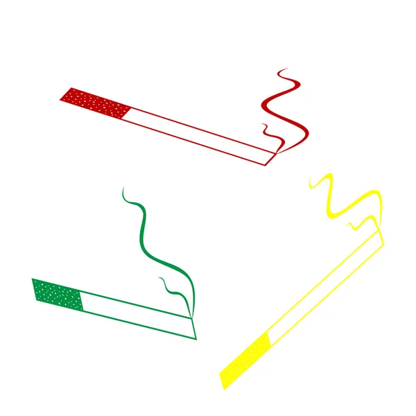 Καπνίζει μεγάλο εικονίδιο για οποιαδήποτε χρήση. Ισομετρική στυλ κόκκινο, πράσινο και κίτρινο εικονίδιο. — Διανυσματικό Αρχείο