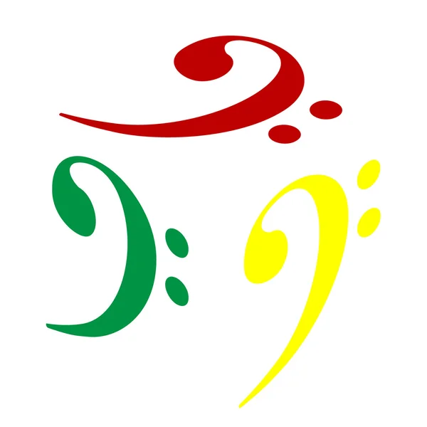 Ilustración del signo del cubo. Estilo isométrico de icono rojo, verde y amarillo . — Vector de stock