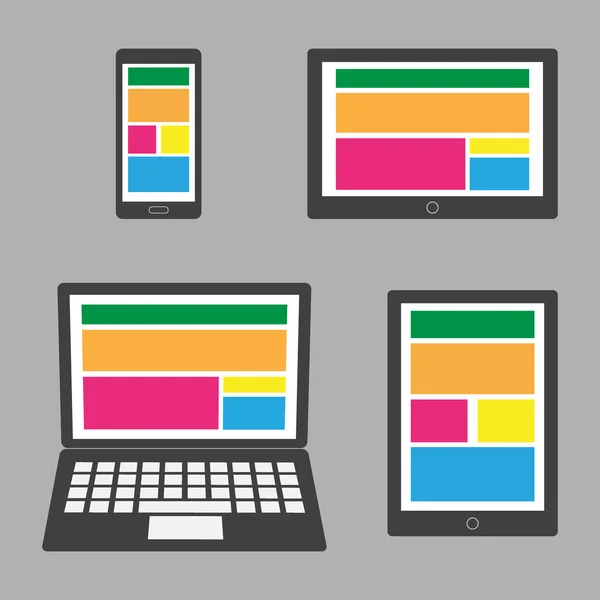 Веб-дизайн планшетных компьютеров — стоковый вектор