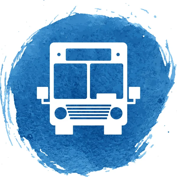 Bus pictogram met aquarel effect — Stockvector