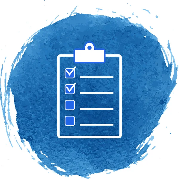 Checklist icon with watercolor effect — Stock Vector