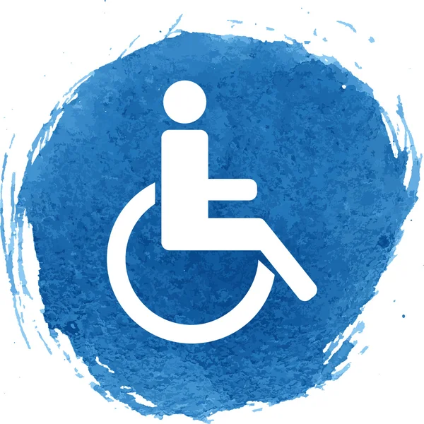 Disabled icon with watercolor effect — Stock Vector