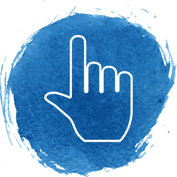 Icono de mano con efecto acuarela — Vector de stock